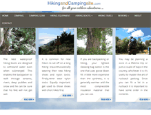 Tablet Screenshot of hikingandcampingsite.com